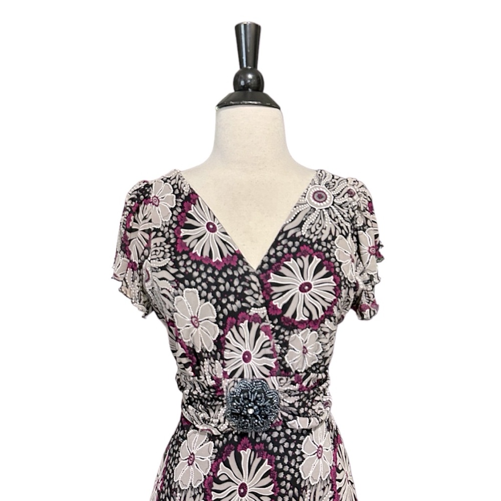 Burberry London Fit And Flare Floral Dress Size 6/8 - Picture 3 of 5